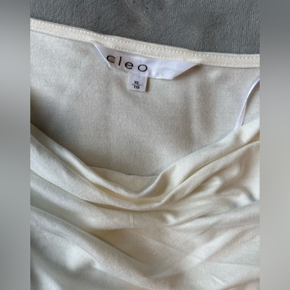 Women's Cream Draped Neck Top - Picture 2 of 2